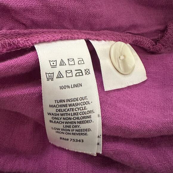 Tahari purple linen three-quarter sleeve top size 2X - Picture 8 of 13